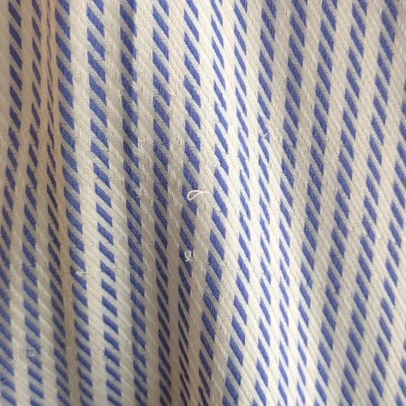 Talbot's 100% Cotton Wrinkle Resistant Blue & White Striped Blouse Vintage 90s - Picture 9 of 9